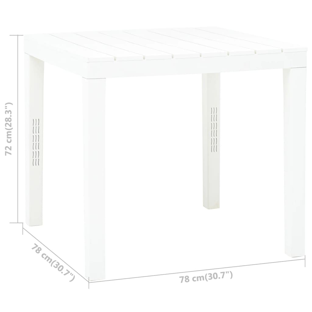 Gartentisch Weiss 78 x 78 x 72 cm Kunststoff